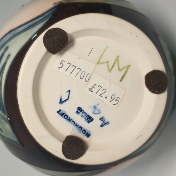 Rare VTG Moorcraft 7.5" Baluster Vase Tulip Pattern by Sally Tuffin c.1989 - Picture 6 of 13